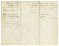 Clara Barton Autograph Letter Signed to General Benjamin Butler, Advocating for Her Friend, the Mississippi Abolitionist & Surgeon R.O. Sidney